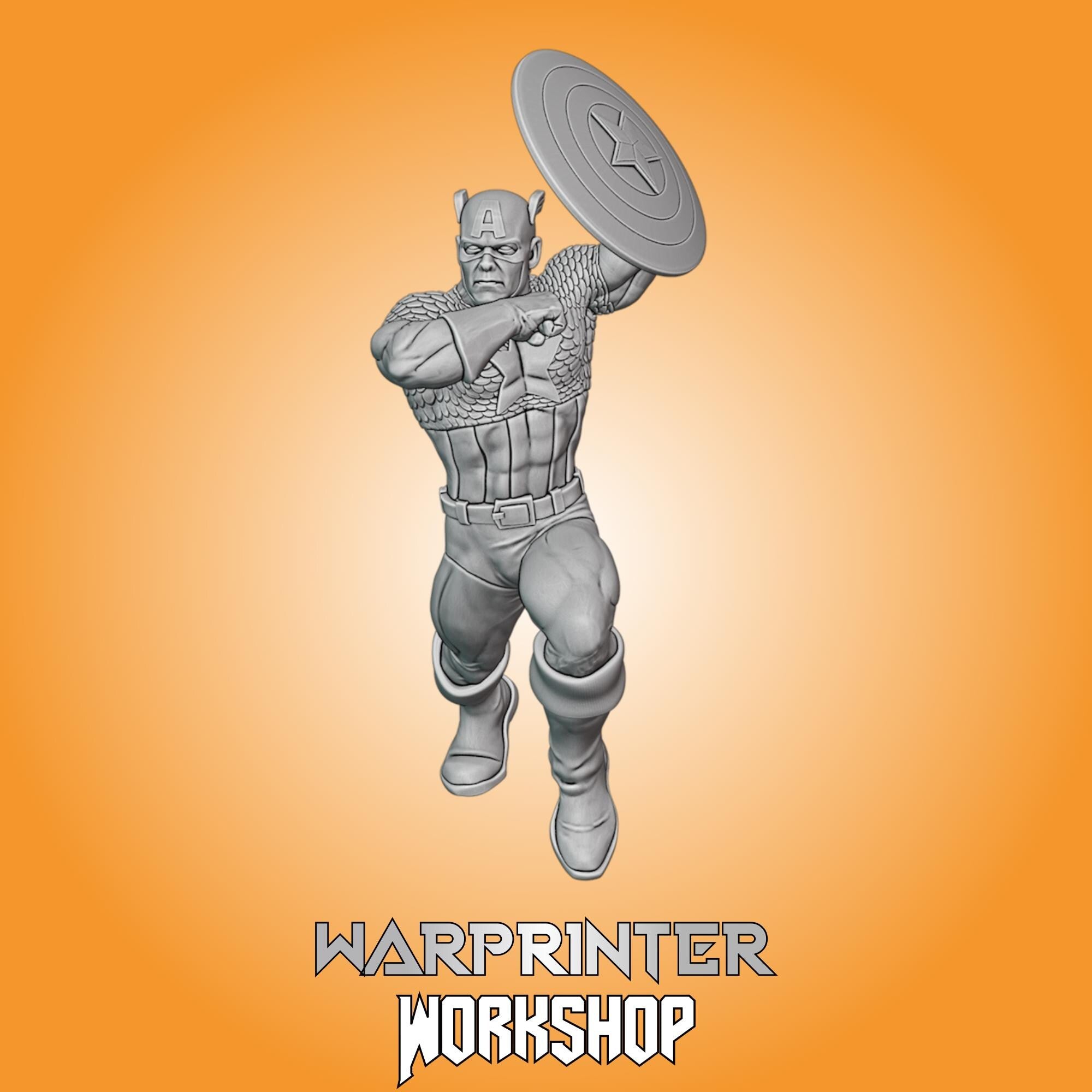 Captain America C (Fan art sculpted by Trident Studio) (Crisis Protocol Proxy/Alternative)