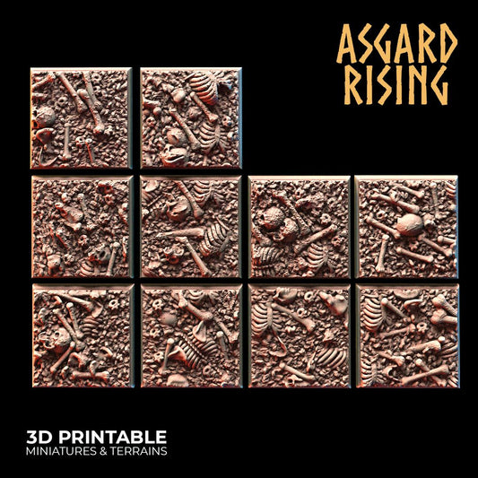 Skulls & Bones - 10x 25mm Round/10x 20mm Square Wargame Base - Asgard Rising