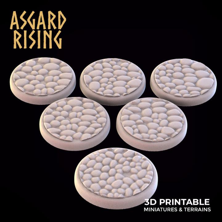 Pavement - 6 x 25mm/28mm/32mm Round Wargame Base - Asgard Rising