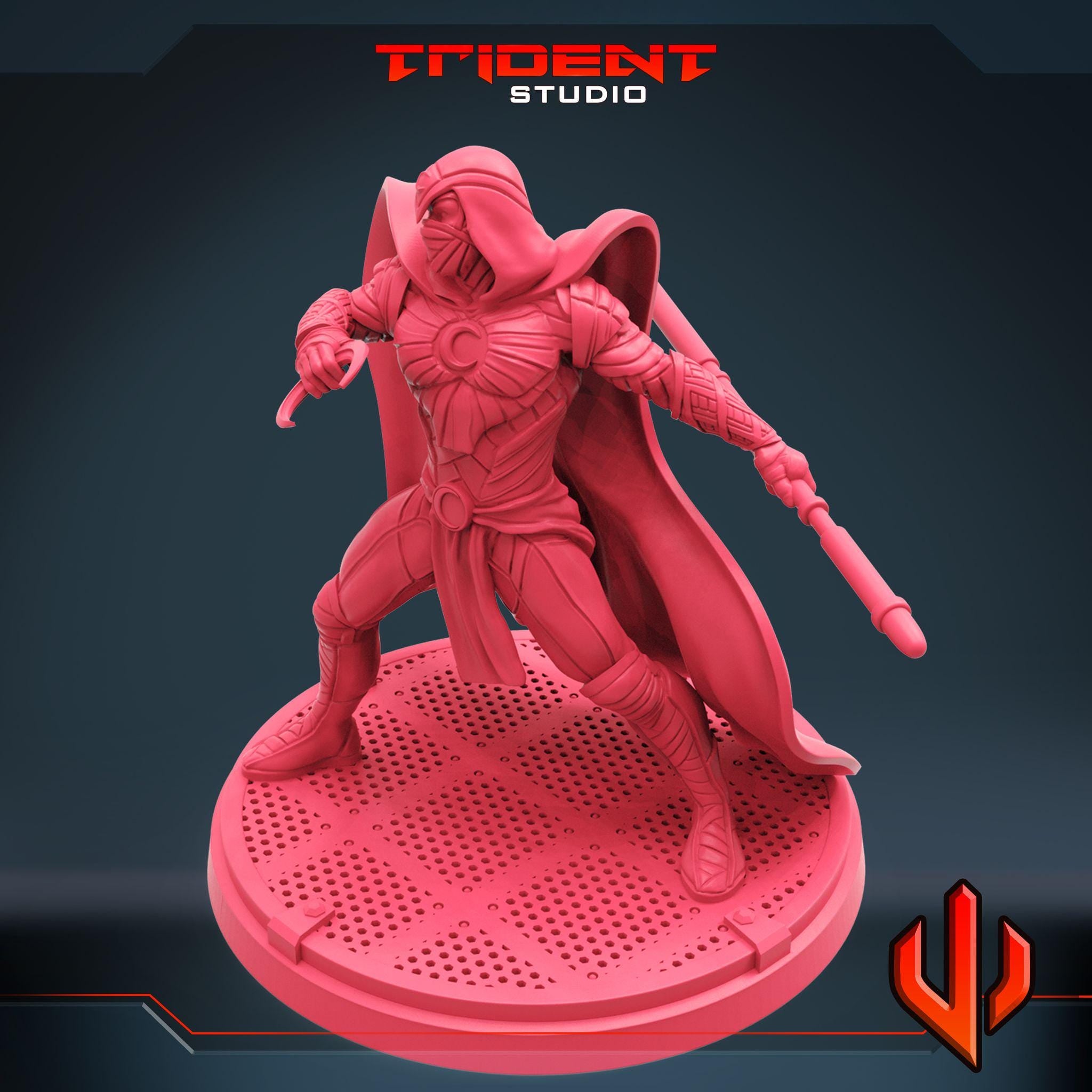 Moon Knight D (Fan art sculpted by Trident Studio) (Crisis Protocol Proxy/Alternative)