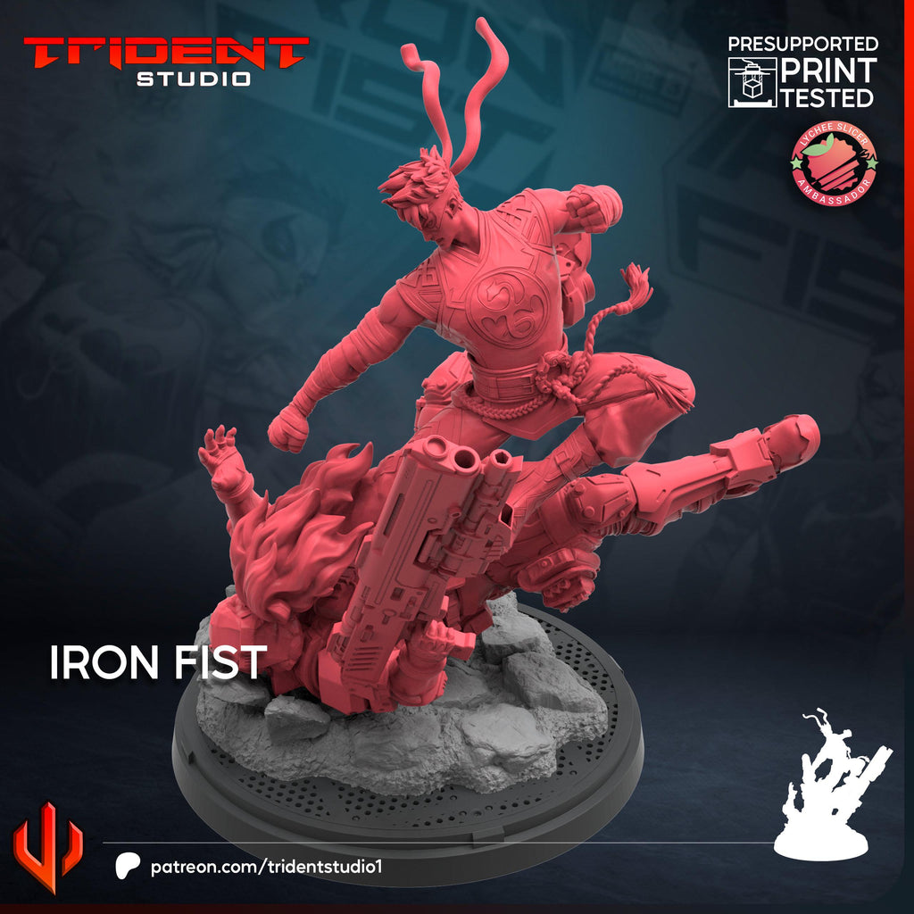 Iron Fist Rivals (Fan art sculpted by Trident Studio) (Crisis Protocol Proxy/Alternative)