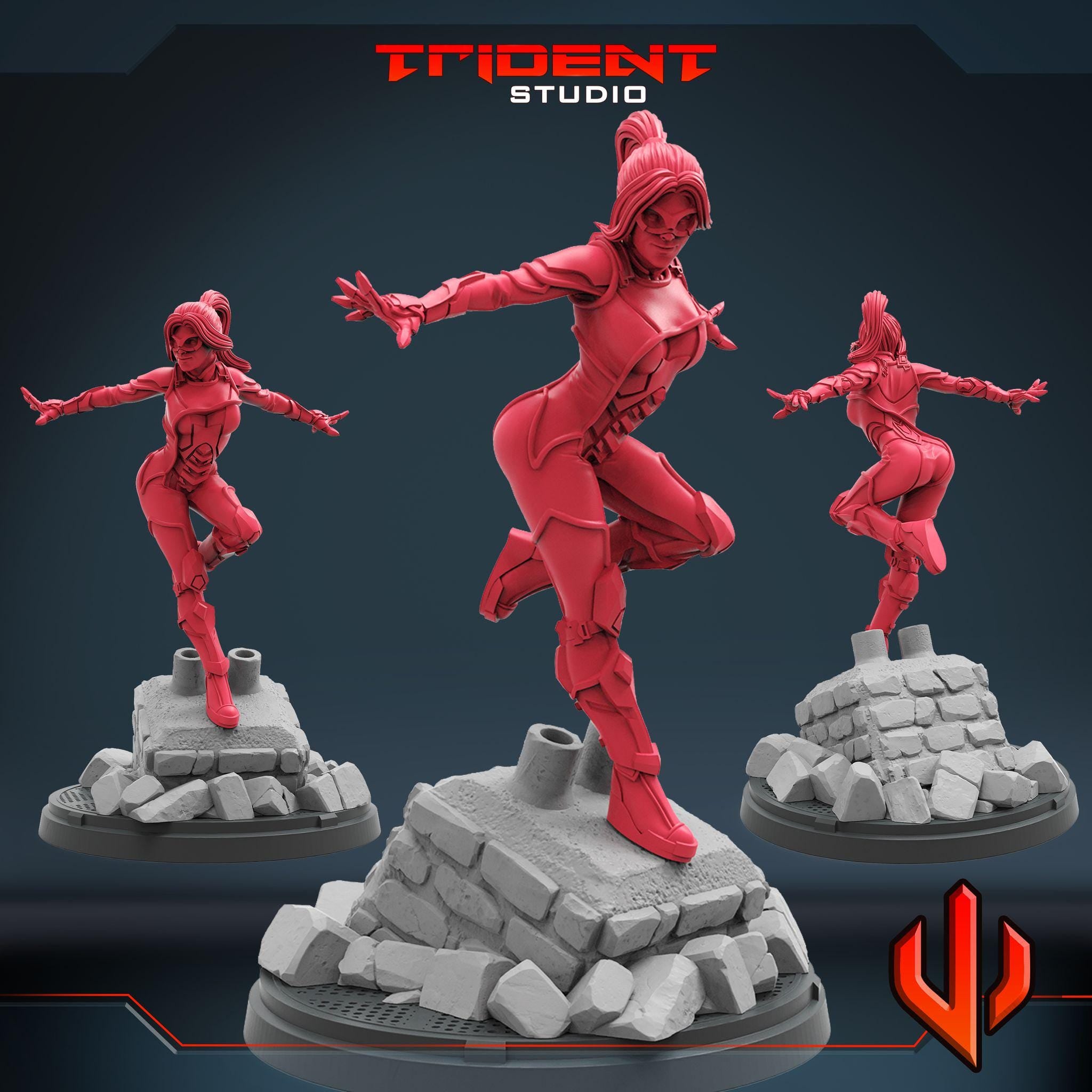 Black Cat (Fan art sculpted by Trident Studio) (Crisis Protocol Proxy/Alternative)