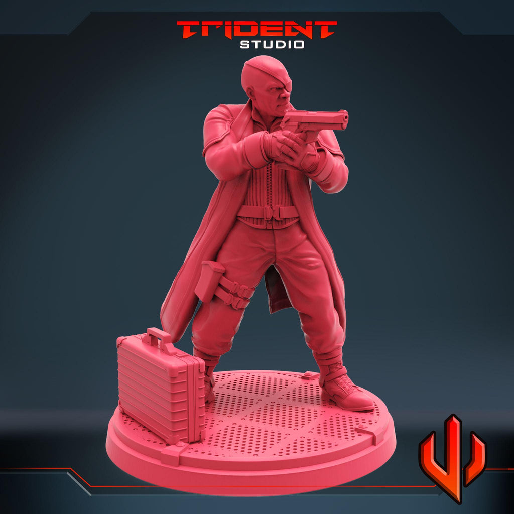 Nick Fury (Fan art sculpted by Trident Studio) (Crisis Protocol Proxy/Alternative)