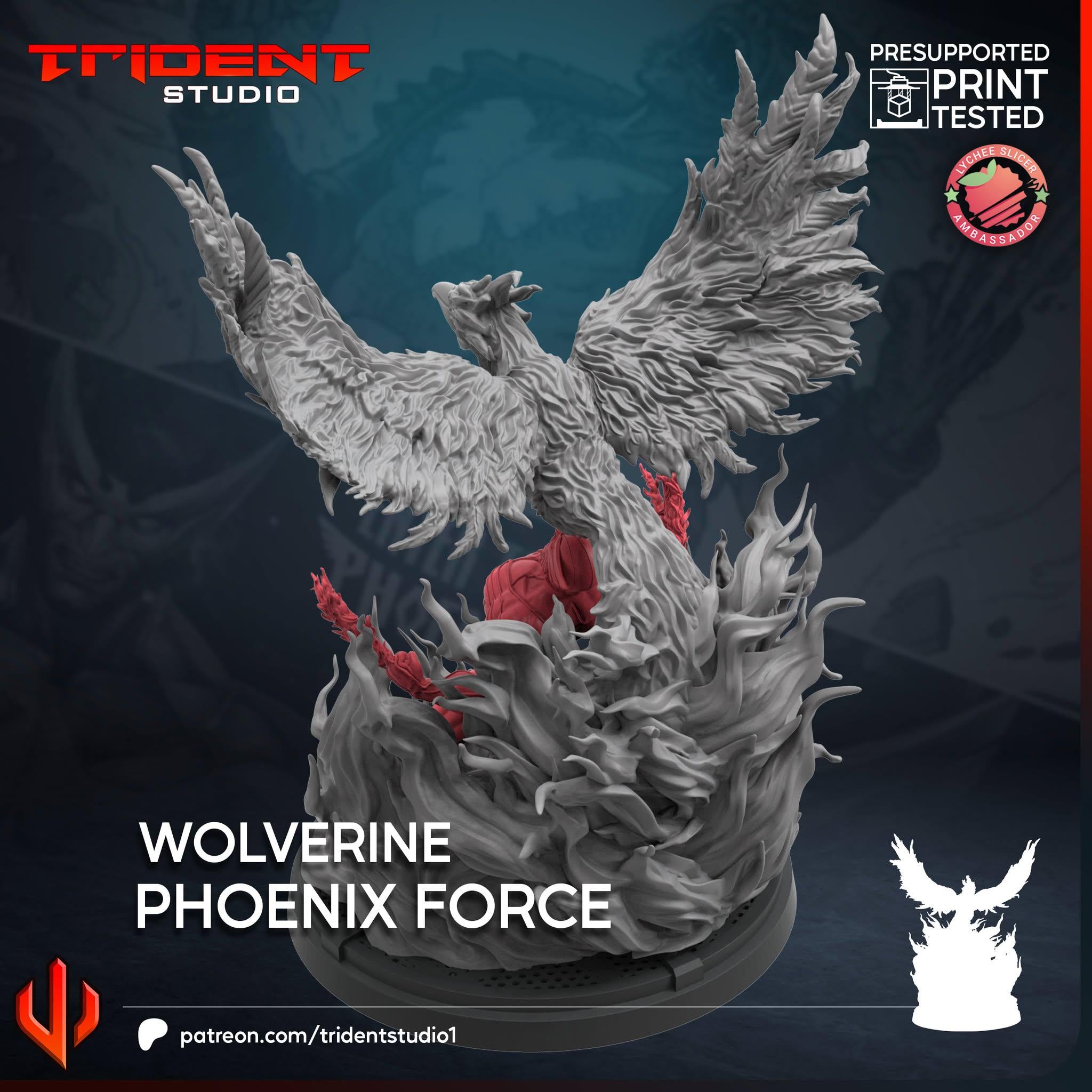 Wolverine Phoenix Force (Fan art sculpted by Trident Studio) (Crisis Protocol Proxy/Alternative)
