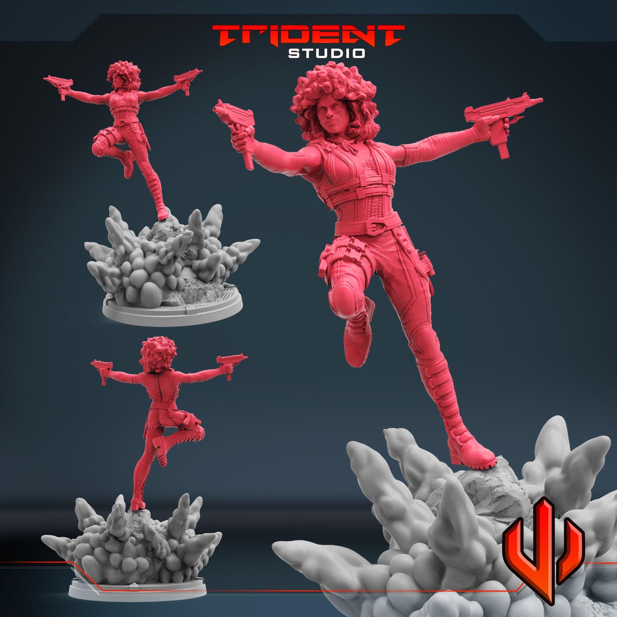 Domino (Fan art sculpted by Trident Studio) (Crisis Protocol Proxy/Alternative)