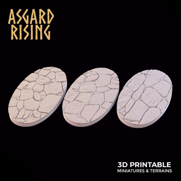 Stone Floor - Set of Oval Wargame Bases - Asgard Rising