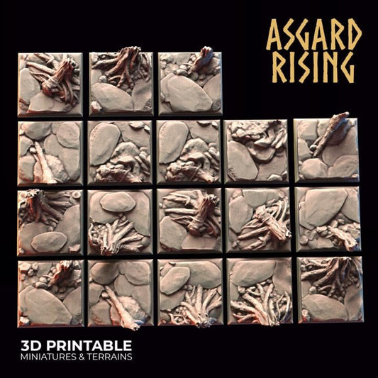 Roadside - 18x 20mm Square Wargame Base - Asgard Rising