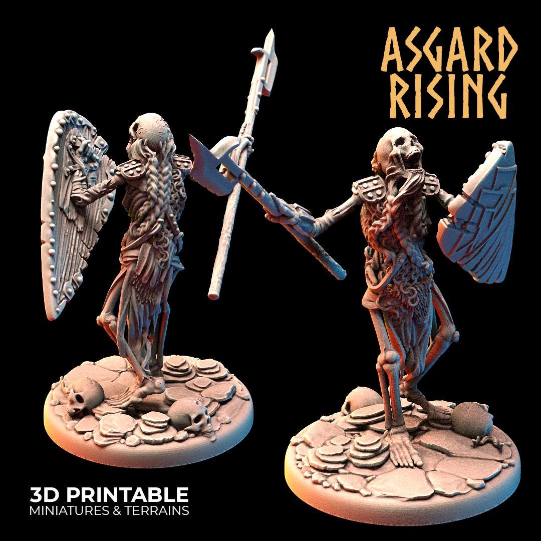 Undead Skeleton Infantry 28mm 32mm Miniatures for Wargames, D&D, Saga, RPG, Shieldwall Infantry Tabletop Figures