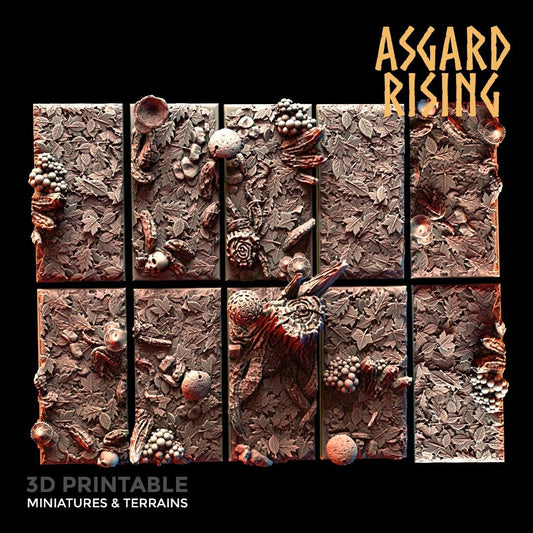Forest -10x 50x25mm Rectangle Wargame Base - Asgard Rising