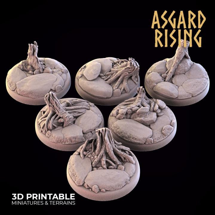 Roadside - 6x 25mm Round Wargame Base - Asgard Rising