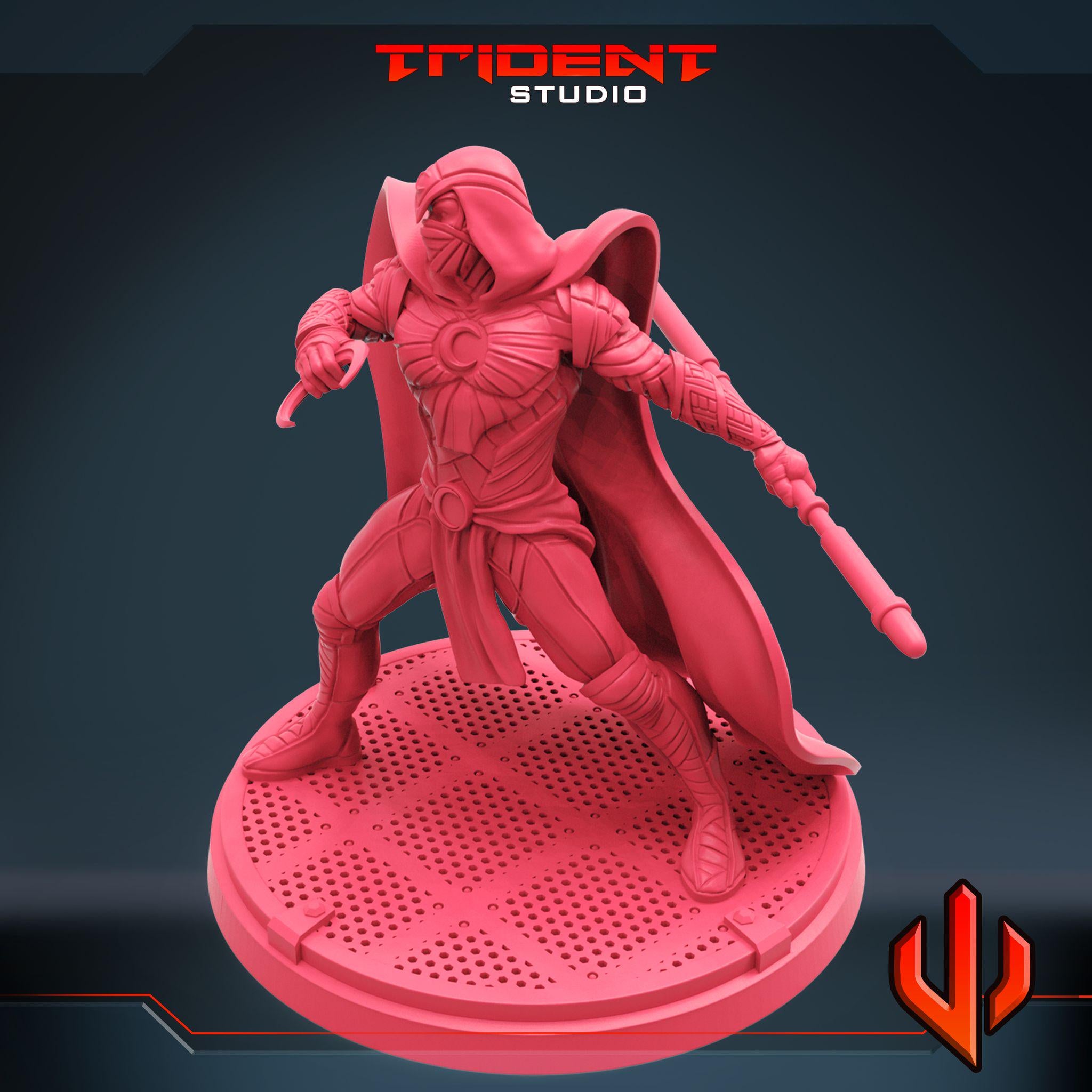 Moon Knight D (Fan art sculpted by Trident Studio) (Crisis Protocol Proxy/Alternative)