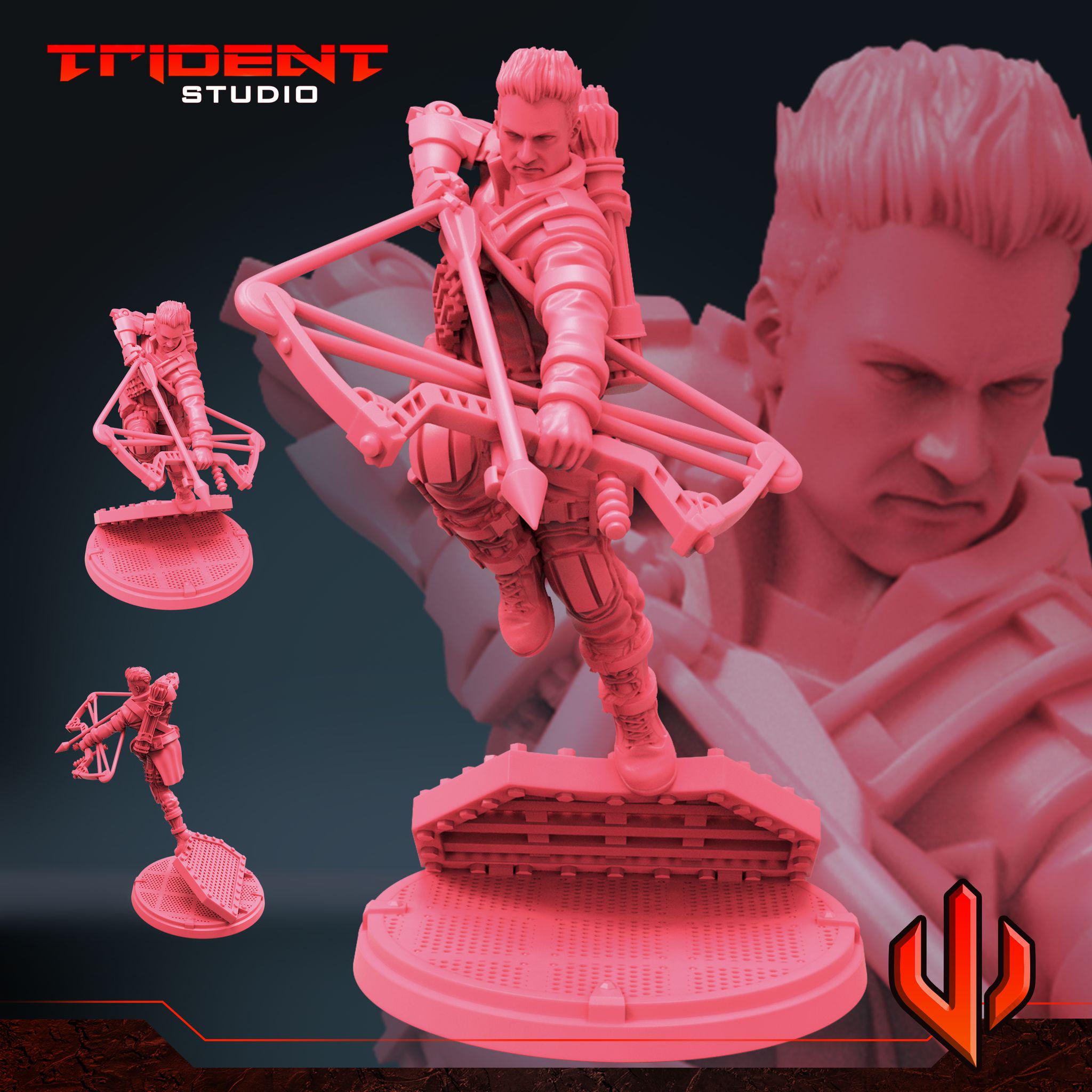 Hawkeye Multiverse (Fan art sculpted by Trident Studio) (Crisis Protocol Proxy/Alternative)