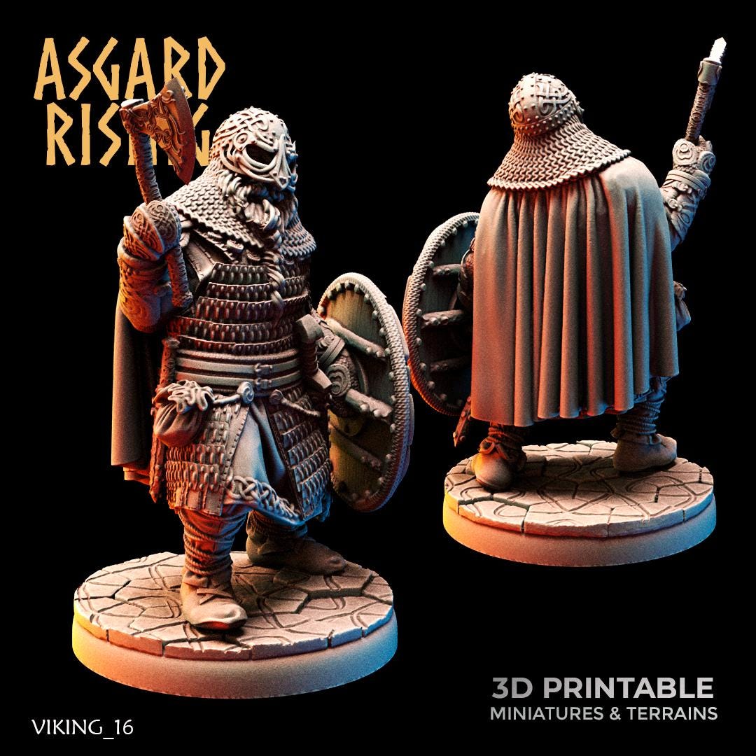 Viking Huscarls Warband 28mm 32mm Miniatures for Wargames, D&D, Saga, RPG, Shieldwall Infantry Tabletop Figures