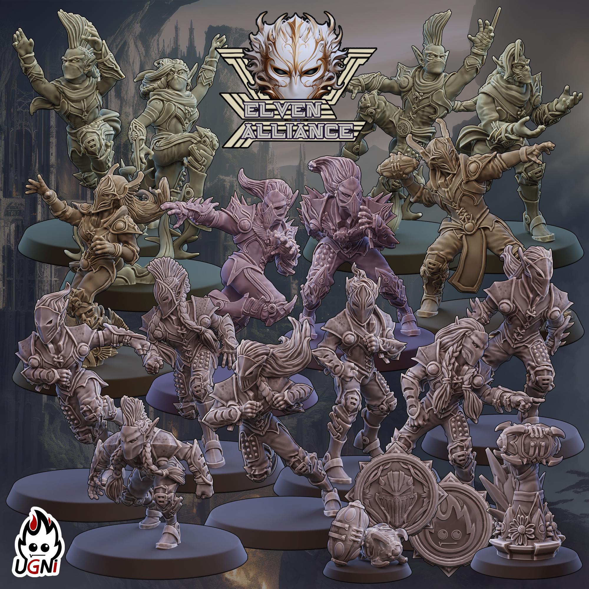 Elven Alliance Team - Fantasy Football Team - UGNI Miniatures