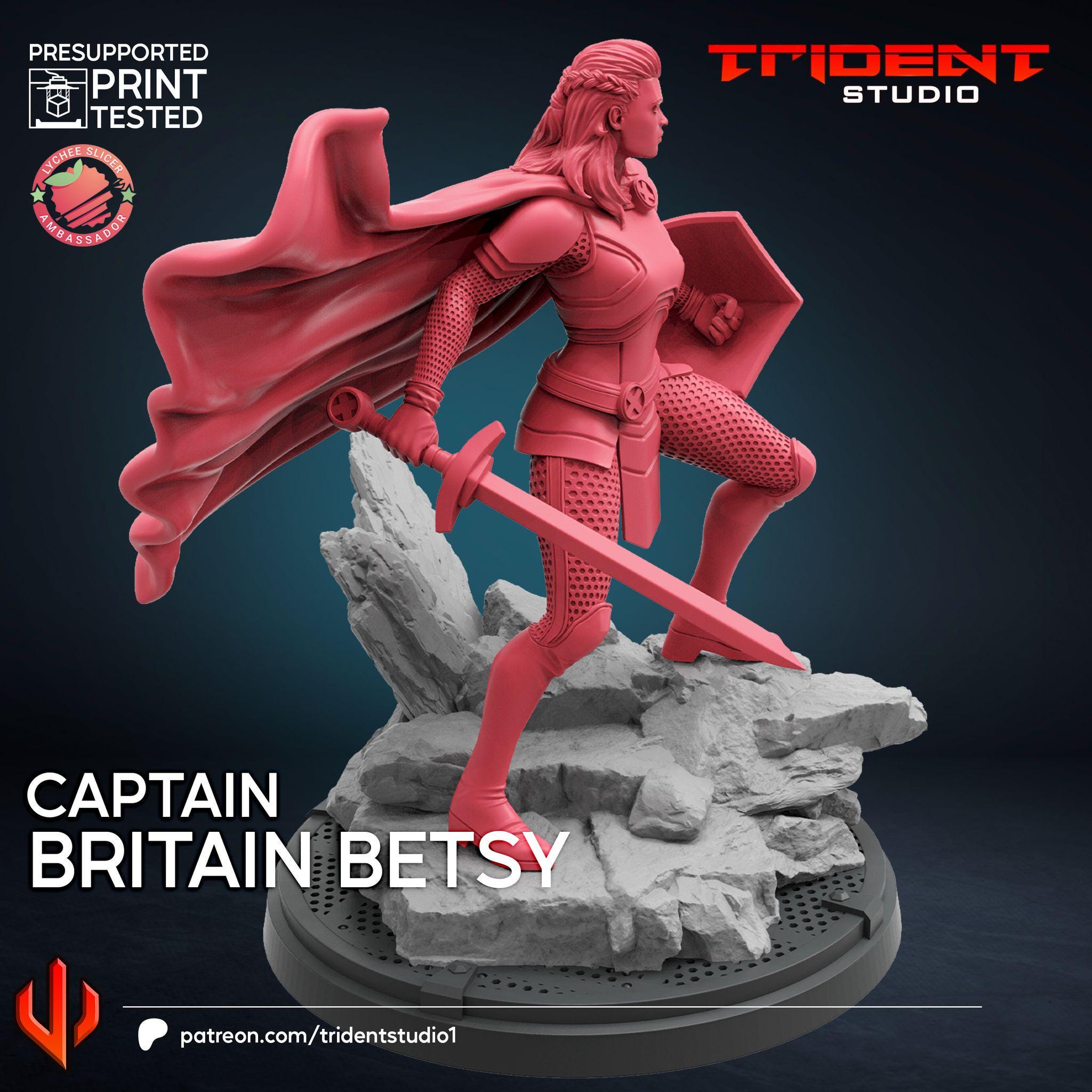 Captain Britain Betsy (Fan art sculpted by Trident Studio) (Crisis Protocol Proxy/Alternative)