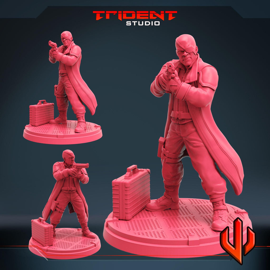 Nick Fury (Fan art sculpted by Trident Studio) (Crisis Protocol Proxy/Alternative)
