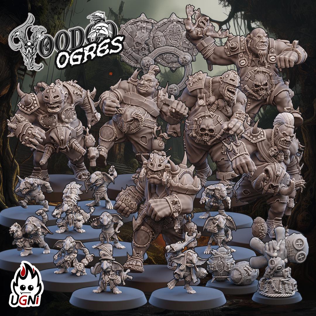 Ogre Team - Voodoo Style - Fantasy Football Team - UGNI Miniatures