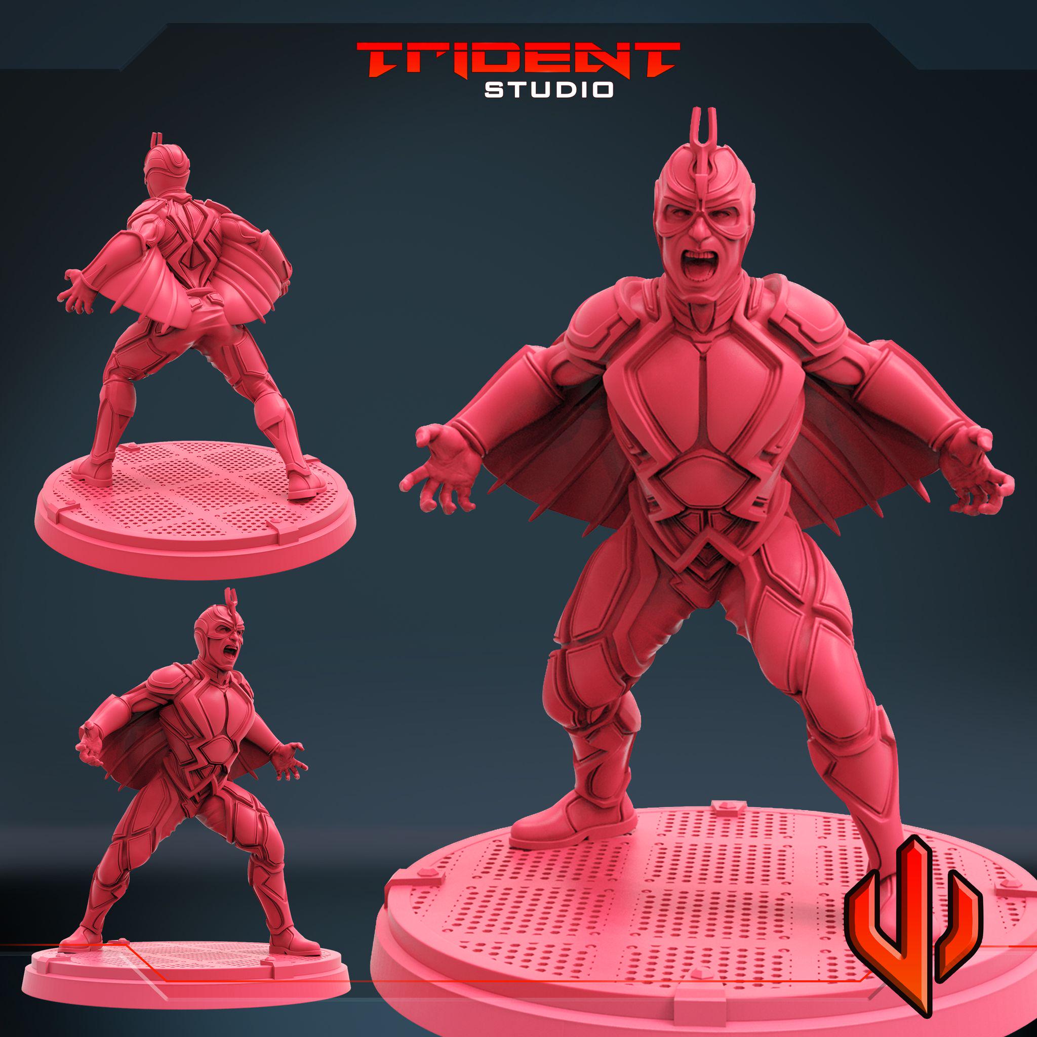 Black Bolt B (Fan art sculpted by Trident Studio) (Crisis Protocol Proxy/Alternative)