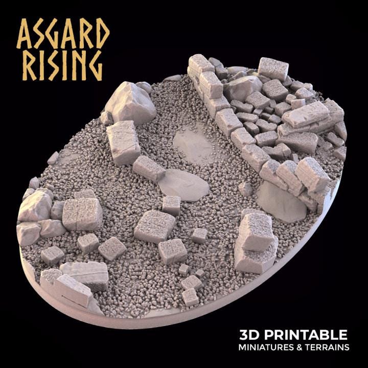 Ruins - Oval Wargame Bases Selection - Asgard Rising