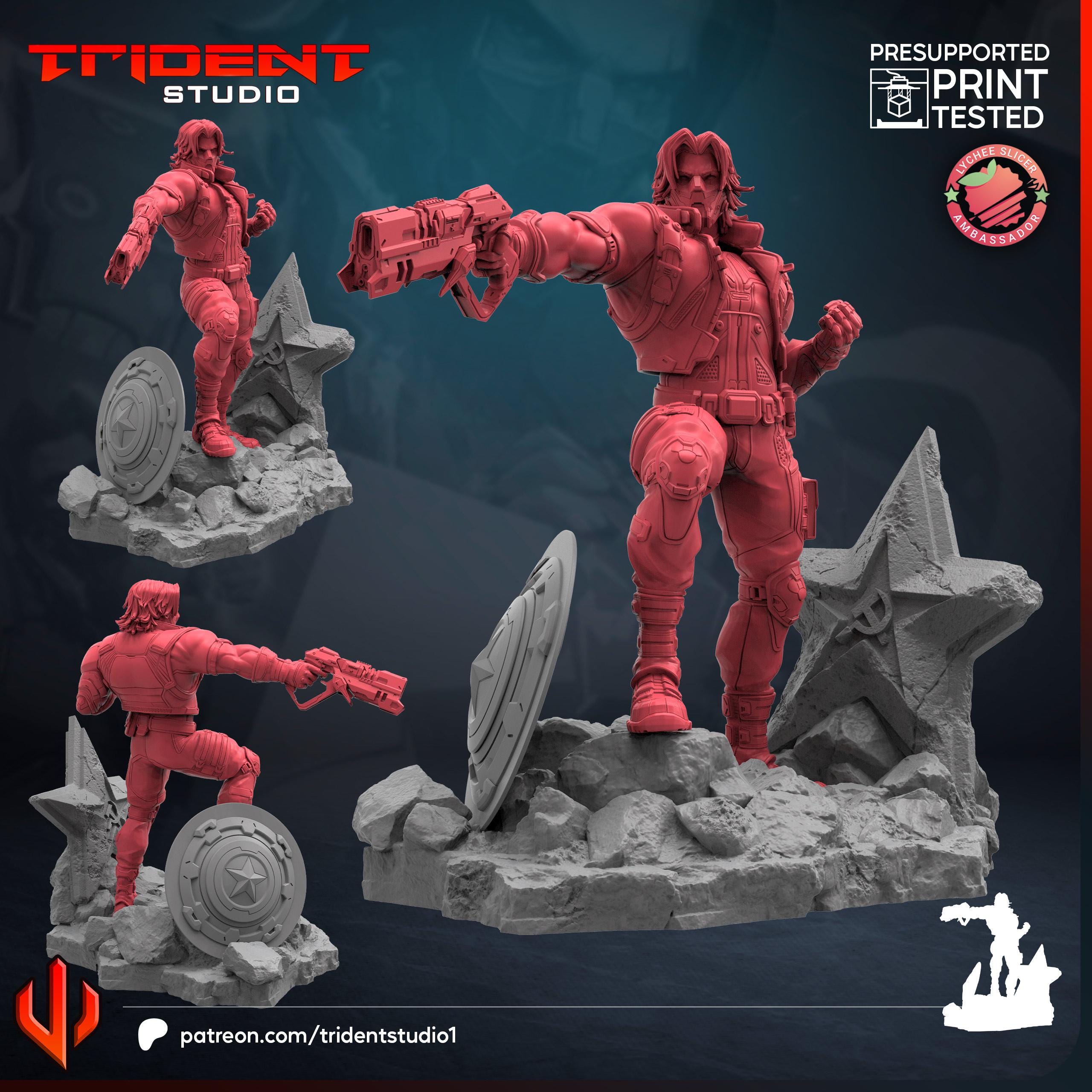 Winter Soldier Rivals (Fan art sculpted by Trident Studio) (Crisis Protocol Proxy/Alternative)