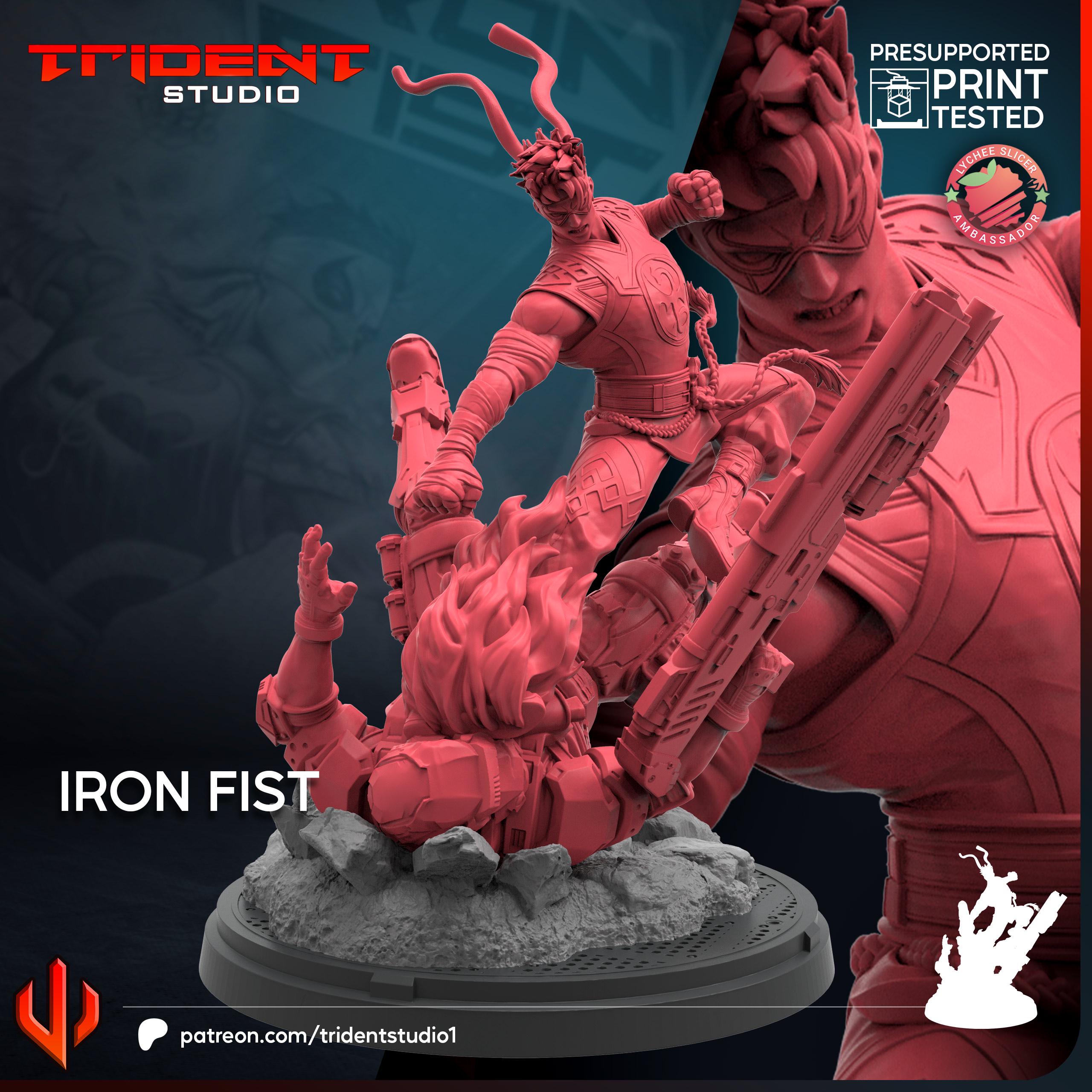 Iron Fist Rivals (Fan art sculpted by Trident Studio) (Crisis Protocol Proxy/Alternative)