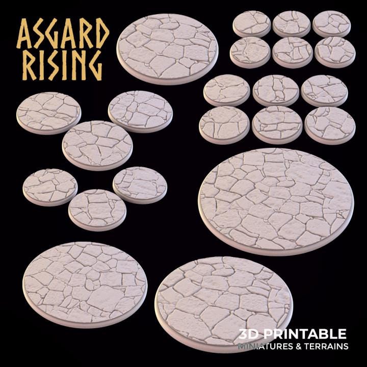 Stone Floor - Set of Round Wargame Bases - Asgard Rising