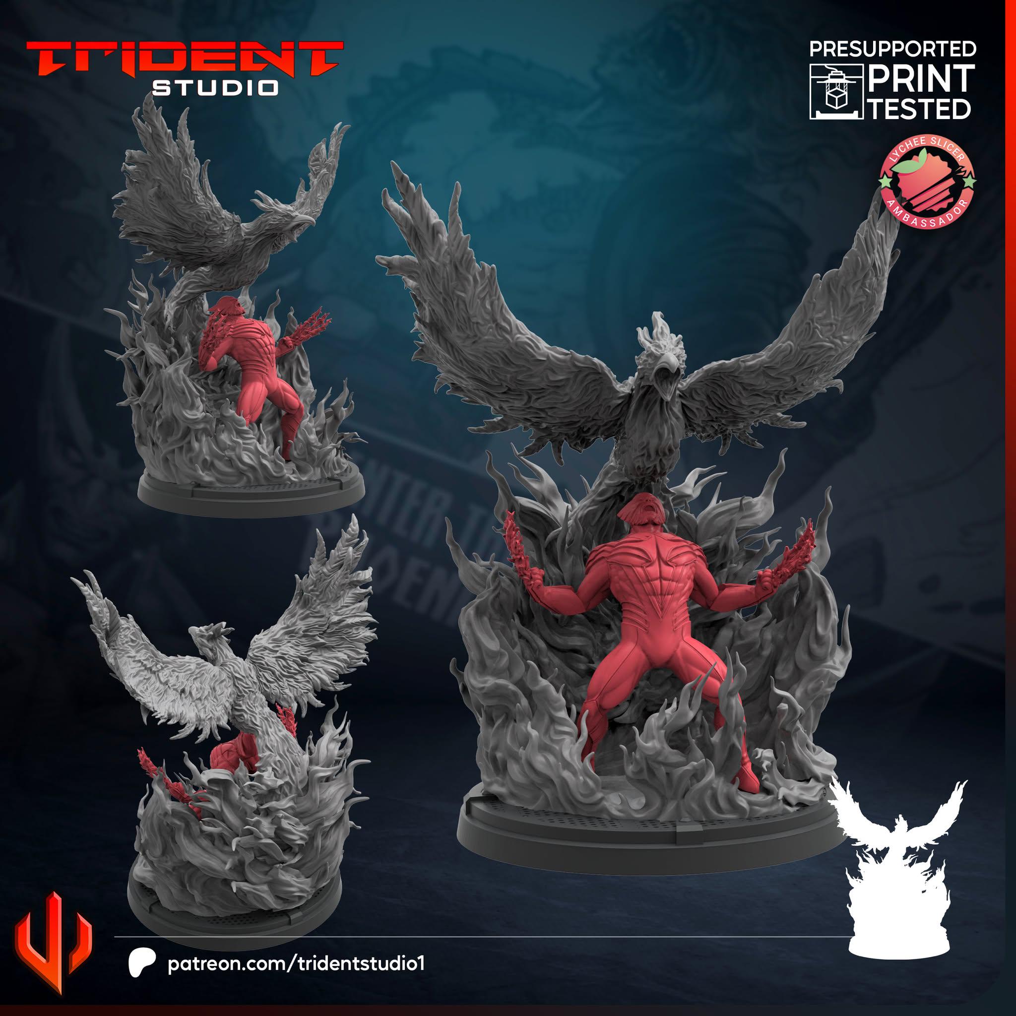 Wolverine Phoenix Force (Fan art sculpted by Trident Studio) (Crisis Protocol Proxy/Alternative)