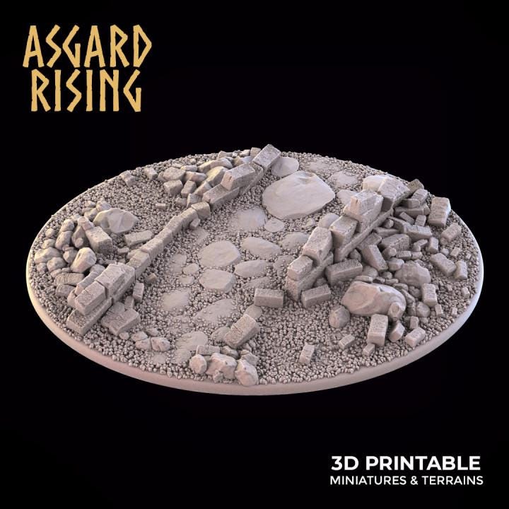 Ruins - Oval Wargame Bases Selection - Asgard Rising