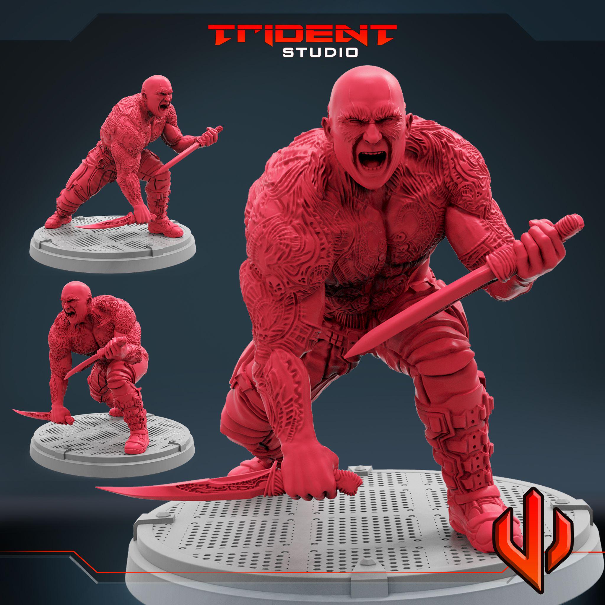 Drax the Destroyer C (Fan art sculpted by Trident Studio) (Crisis Protocol Proxy/Alternative)