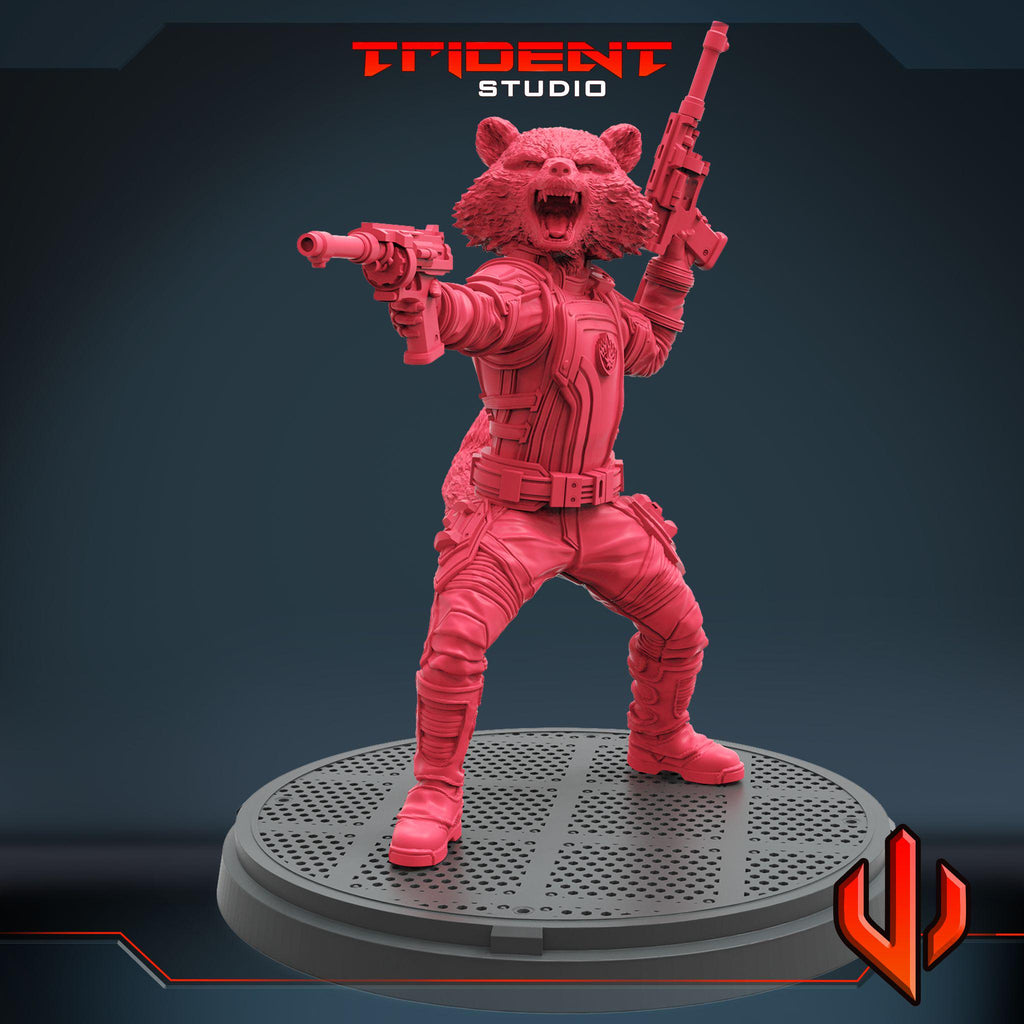 Rocket Raccoon (Fan art sculpted by Trident Studio) (Crisis Protocol Proxy/Alternative)