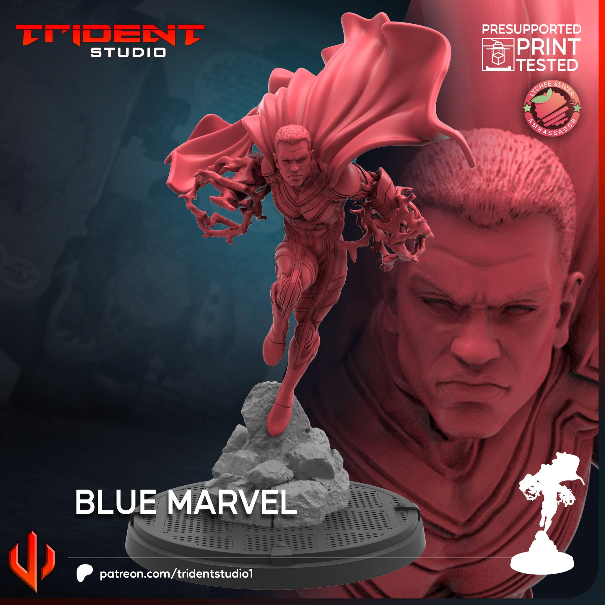 Blue Marvel (Fan art sculpted by Trident Studio) (Crisis Protocol Proxy/Alternative)