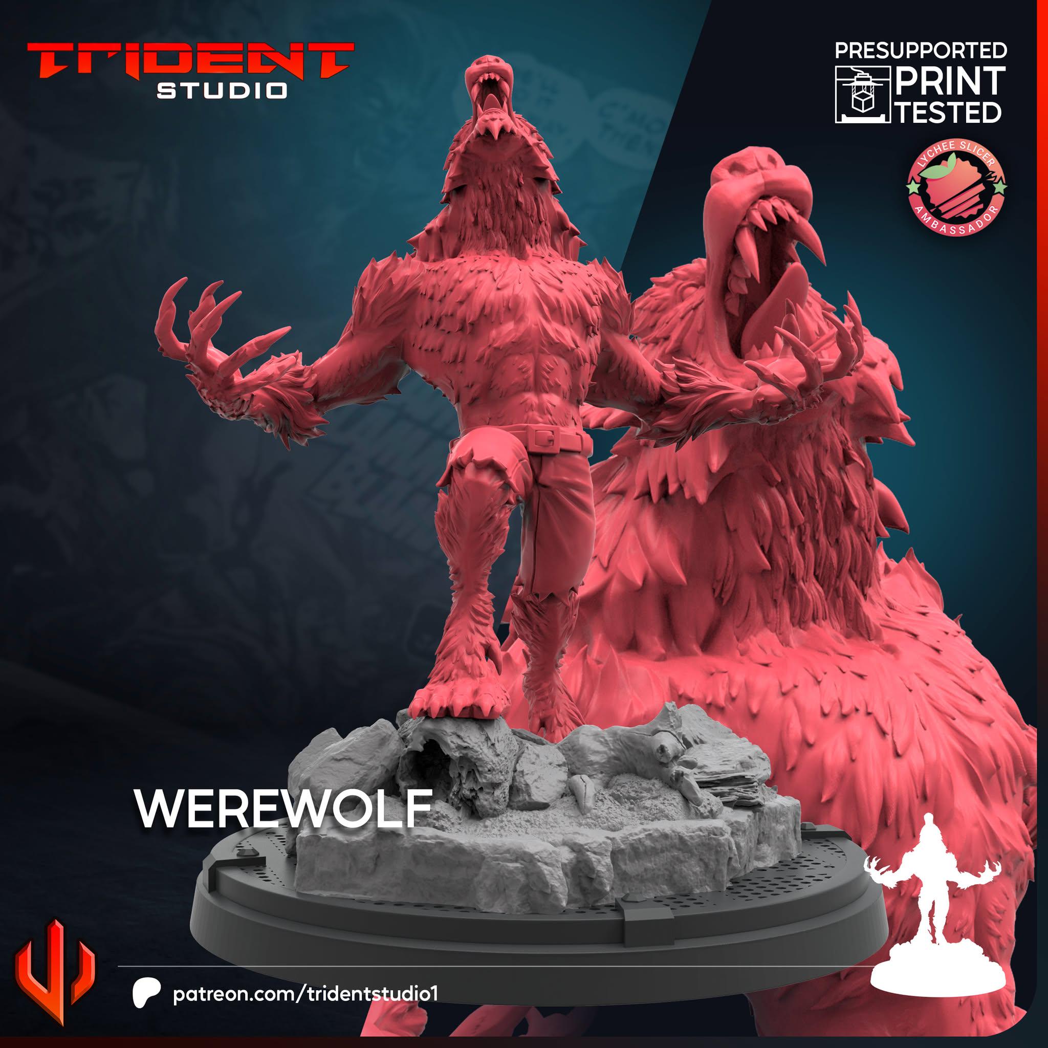 Werewolf (Fan art sculpted by Trident Studio) (Crisis Protocol Proxy/Alternative)