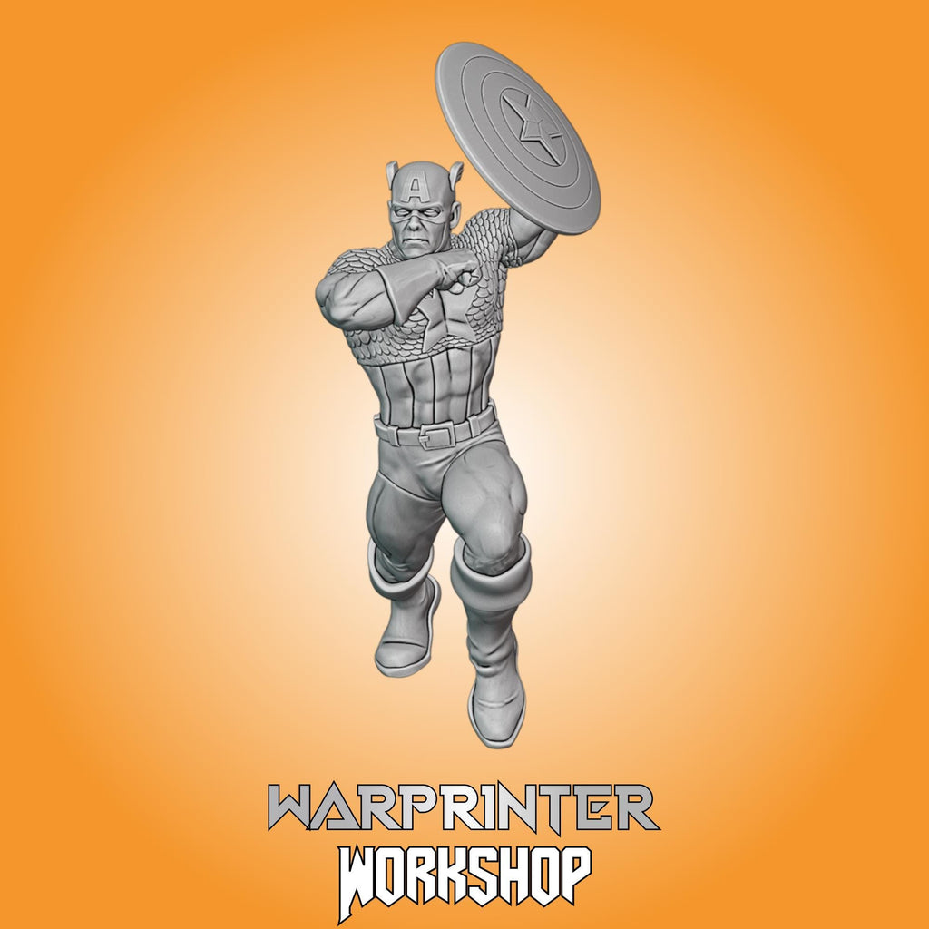 Captain America C (Fan art sculpted by Trident Studio) (Crisis Protocol Proxy/Alternative)