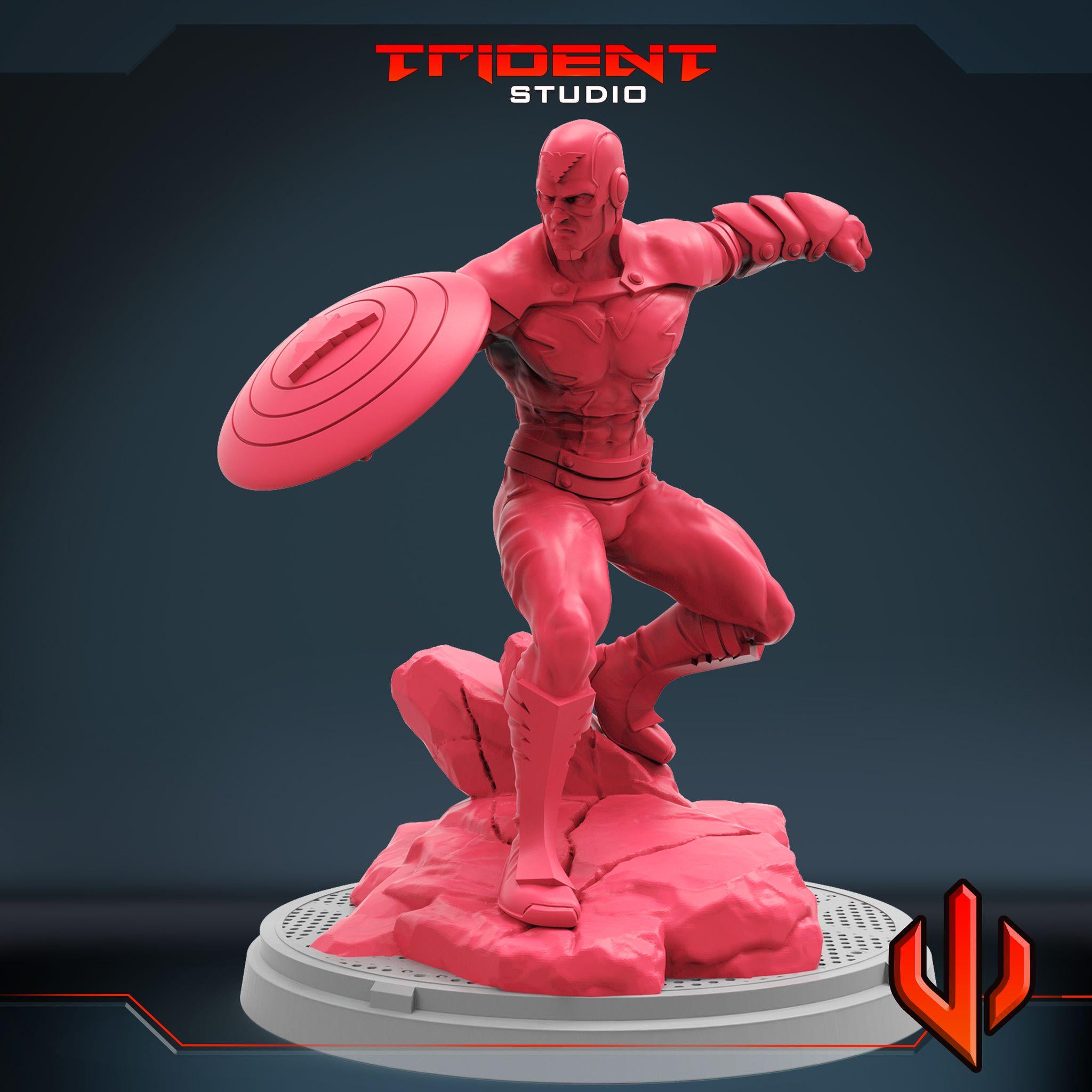 Captain America Phoenix (Fan art sculpted by Trident Studio) (Crisis Protocol Proxy/Alternative)
